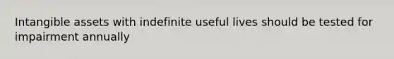 Intangible assets with indefinite useful lives should be tested for impairment annually