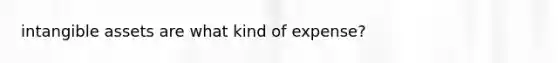 intangible assets are what kind of expense?