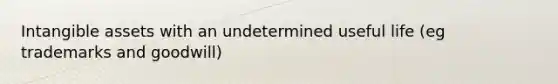 Intangible assets with an undetermined useful life (eg trademarks and goodwill)