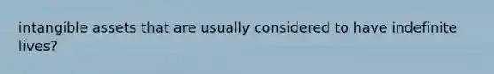 intangible assets that are usually considered to have indefinite lives?