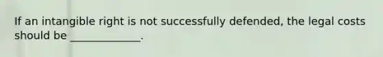 If an intangible right is not successfully defended, the legal costs should be _____________.