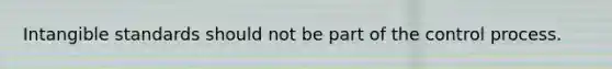 Intangible standards should not be part of the control process.