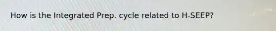 How is the Integrated Prep. cycle related to H-SEEP?