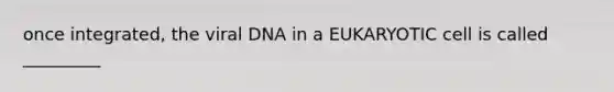 once integrated, the viral DNA in a EUKARYOTIC cell is called _________