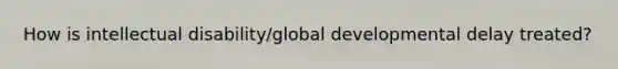 How is intellectual disability/global developmental delay treated?