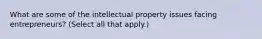 What are some of the intellectual property issues facing entrepreneurs? (Select all that apply.)