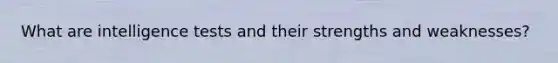What are intelligence tests and their strengths and weaknesses?