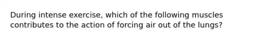 During intense exercise, which of the following muscles contributes to the action of forcing air out of the lungs?