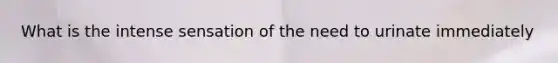 What is the intense sensation of the need to urinate immediately