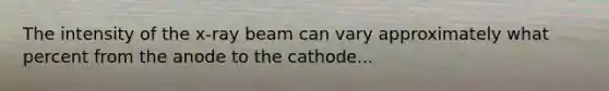 The intensity of the x-ray beam can vary approximately what percent from the anode to the cathode...