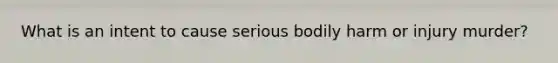What is an intent to cause serious bodily harm or injury murder?