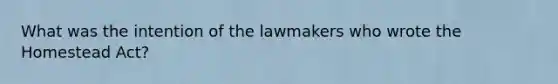 What was the intention of the lawmakers who wrote the Homestead Act?