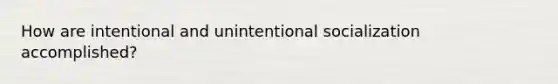 How are intentional and unintentional socialization accomplished?