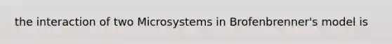 the interaction of two Microsystems in Brofenbrenner's model is