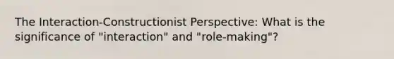 The Interaction-Constructionist Perspective: What is the significance of "interaction" and "role-making"?