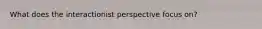 What does the interactionist perspective focus on?