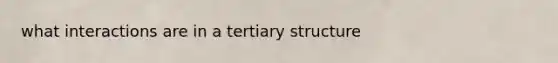 what interactions are in a <a href='https://www.questionai.com/knowledge/kf06vGllnT-tertiary-structure' class='anchor-knowledge'>tertiary structure</a>