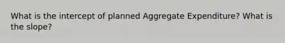 What is the intercept of planned Aggregate Expenditure? What is the slope?
