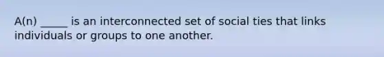 A(n) _____ is an interconnected set of social ties that links individuals or groups to one another.