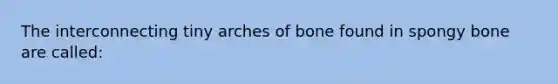 The interconnecting tiny arches of bone found in spongy bone are called: