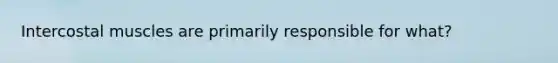 Intercostal muscles are primarily responsible for what?