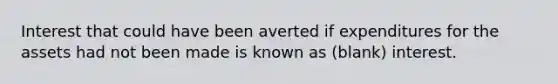 Interest that could have been averted if expenditures for the assets had not been made is known as (blank) interest.