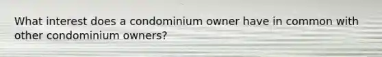 What interest does a condominium owner have in common with other condominium owners?