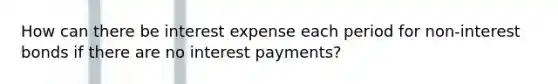 How can there be interest expense each period for non-interest bonds if there are no interest payments?