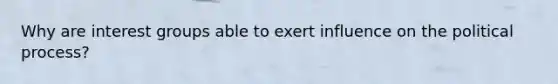 Why are interest groups able to exert influence on the political process?