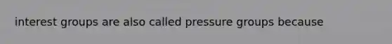 interest groups are also called pressure groups because