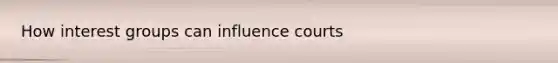 How interest groups can influence courts