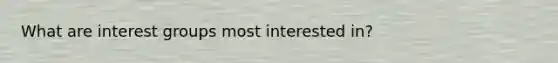 What are interest groups most interested in?