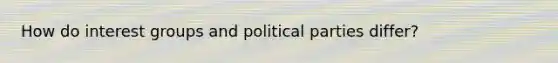 How do interest groups and political parties differ?