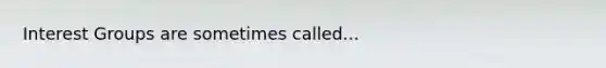 Interest Groups are sometimes called...