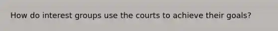 How do interest groups use the courts to achieve their goals?