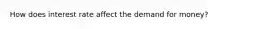 How does interest rate affect the demand for money?
