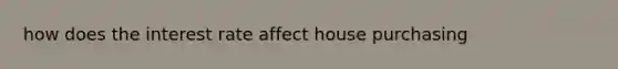 how does the interest rate affect house purchasing