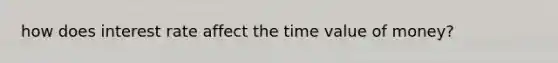 how does interest rate affect the time value of money?