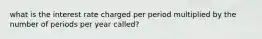 what is the interest rate charged per period multiplied by the number of periods per year called?