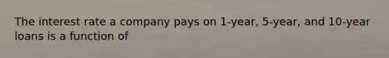 The interest rate a company pays on 1-year, 5-year, and 10-year loans is a function of