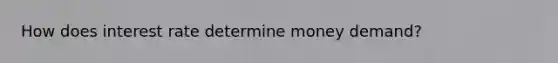 How does interest rate determine money demand?