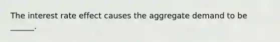 The interest rate effect causes the aggregate demand to be ______.