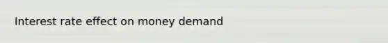 Interest rate effect on money demand