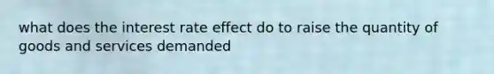 what does the interest rate effect do to raise the quantity of goods and services demanded