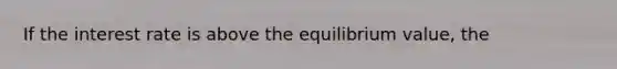 If the interest rate is above the equilibrium value, the