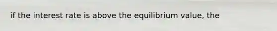 if the interest rate is above the equilibrium value, the