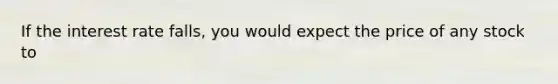 If the interest rate falls, you would expect the price of any stock to