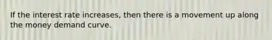 If the interest rate increases, then there is a movement up along the money demand curve.