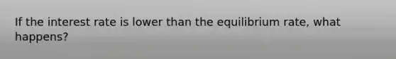 If the interest rate is lower than the equilibrium rate, what happens?