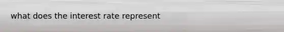 what does the interest rate represent